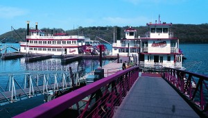 The paddlewheelers are excursion boats that travel the St. Croix River.
