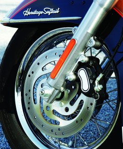 Harley-Davidson Heritage Softail Classic: The single front disc brake offers less stopping power than other bikes here.