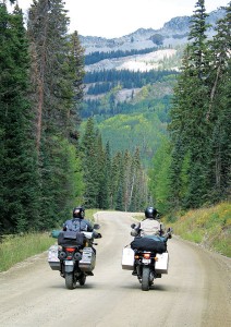 Dave and Mark riding down Kebler Pass Road.