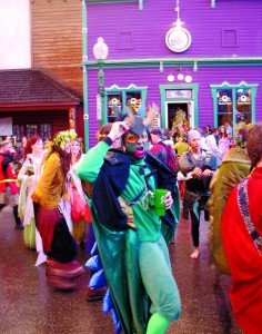 Revelers celebrate the Vinotok harvest festival in Crested Butte.