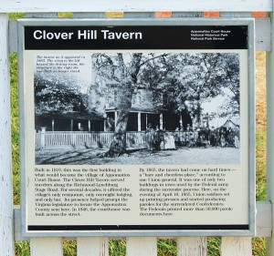 Clover Hill Tavern in Appomattox Courthouse as it appeared in 1865.