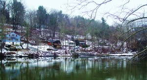 Home owners along the Housatonic River in Newtown move their boats and docks to their lawns for the icy winter.