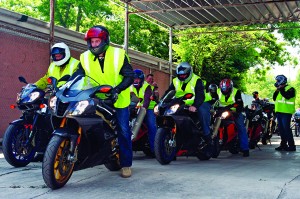 The Aprilia factory demo truck brought 20 bikes for local and visiting riders to try on extended demo rides through the local countryside.