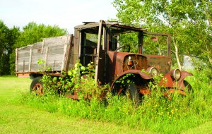 This 1924 International Harvester truck is slowly returning to the earth.