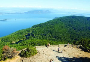 A view from the Mount Constitution  lookout tower on Orcas Island. 