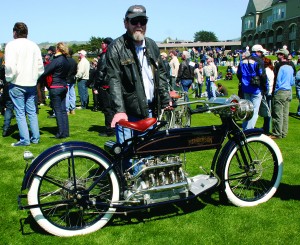 Mike Madden stands behind his 1915 Henderson Long Tank, which won Best of Show Award.