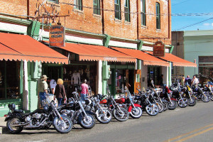 Harleys parked in Jerome, Arizona