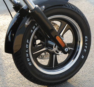 2013 Victory Judge: The Judge has 5-spoke cast mag wheels shod with Dunlop Elite II tires.