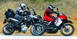 web-AN8E8080 The BMW has more ground clearance, a beefier skid plate and less vulnerable bodywork than the Kawasaki.