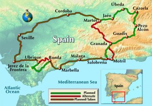 A map of the route taken.