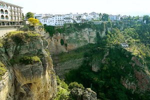 The magnificent cliffs of Ronda Spain, considered the cradle of modernday bullfighting, and a popular Hemingway hideout.