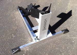 The Condor Pit Stop/Trailer Stop is made of aluminum and weighs 30 lbs.