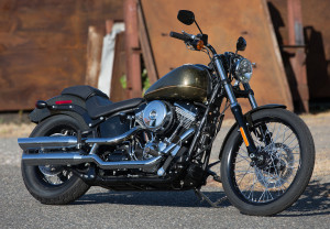 A 2013 Softail Blackline in one of several new Hard Candy Custom metal-flake paint colors.