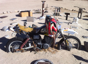 Jim Erickson's 1978 Husky 390 dirt bike, which was buried in the desert by friends and family soon after his death in 1987.