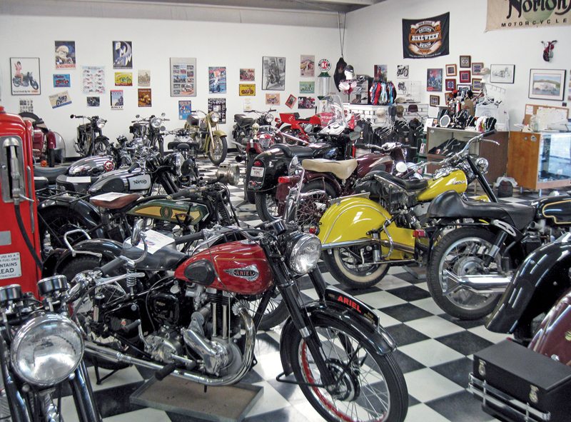  A few of the bikes in Alan Johncock’s private collection. 