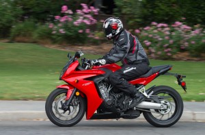 With comfortable ergos and slim between the knees, the CBR650F is easy to ride all day.