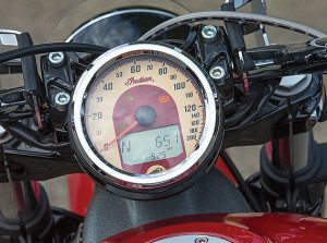 LCD inset in the analog speedo has a gear indicator and shows time, engine temp, tripmeter and rpm.