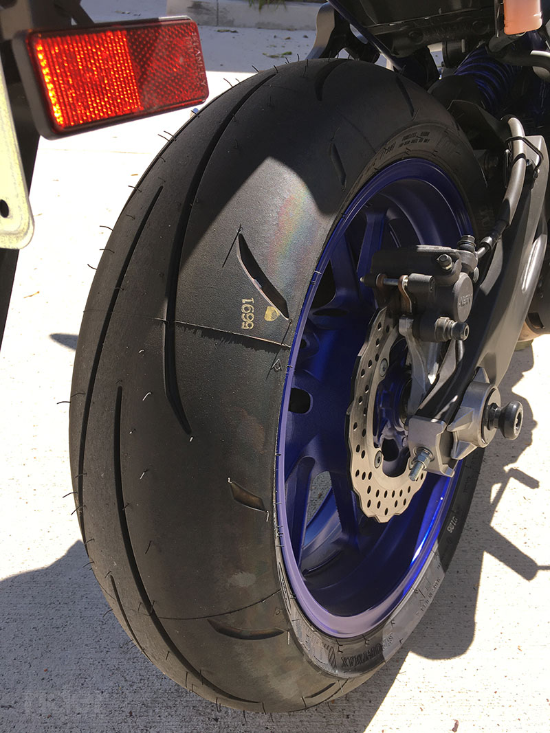 Although the stock Michelin Pilot Road 3 tires on my FZ-07 still had plenty of life left in them, I opted to swap them out for a set of Dunlop Qualifier 3s. While the Pilot Roads are perfect for commuting and the occasional spin up the canyons, the Q3s are stickier—at the expense of mileage. Since the Pilot Roads are still in great shape, I can swap back to them when the Q3s wear out.