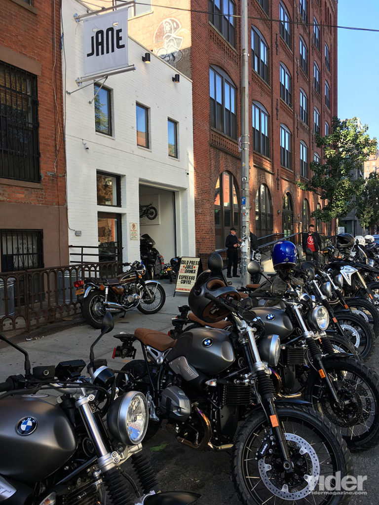 40 moto-journalists and BMW employees descended on Jane Motorcycles in Brooklyn. (Photo: the author)