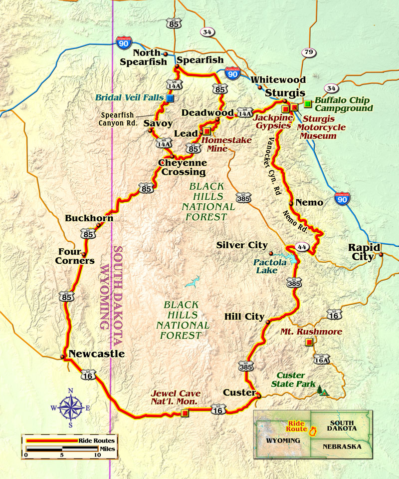 A map of the route taken, by Bill Tipton/compartmaps.com. 