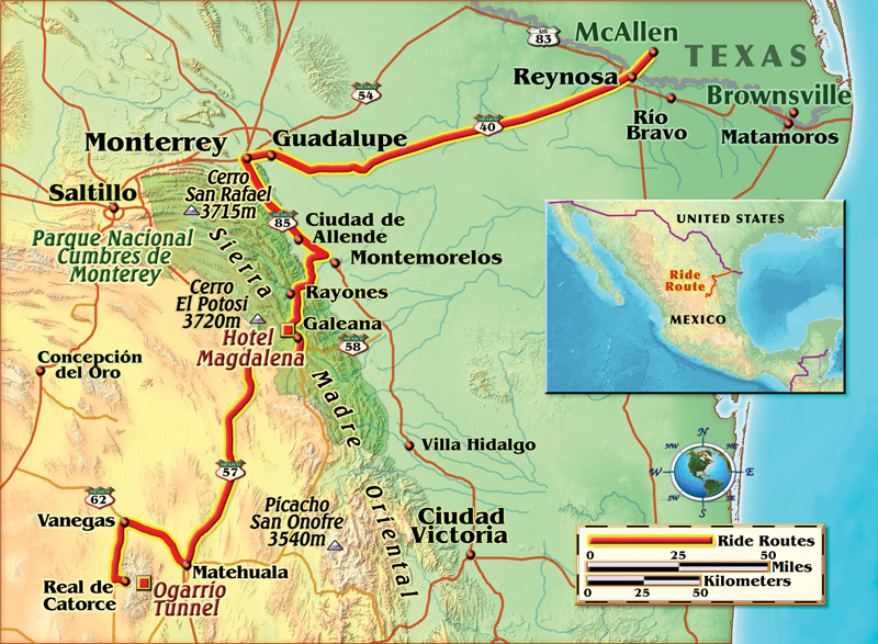 Mexico motorcycle ride map