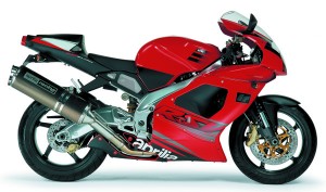 Standard 2003 Aprilia RSV Mille is anything but, with its 130-horsepower, 60-degree V-twin.