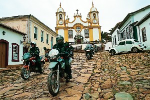 The backdrop is the main church in the town of Tiradentes (Pull Teeth), named to honor a revolutionary hero who was a dentist.