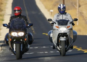 2006 BMW K1200GT and Yamaha FJR1300A on the road