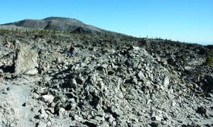 Glass Mountain urges getting off your bike for a close-up of an amazing moonscape of obsidian.