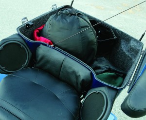 The Tour-Pak trunk holds a great deal and comes with a nice carpetlike liner.