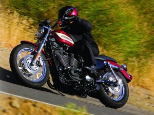 The Sportster takes to the twisties well.