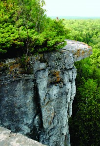 It’s well worth the moderate to steep climb to get to Cup and Saucer Lookout. The Cup and Saucer Trail is located on Manitoulin Island which is part of the Niagara Escarpment.