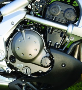 The Versys stands out with its unique gull wing swingarm and underslung exhaust.