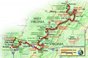 A map of the route taken by Bill Tipton/compartmaps.com.