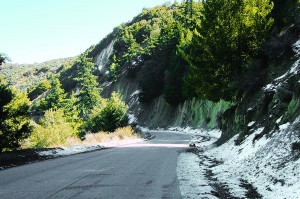 A dusting of snow on top and heat in the valleys—you get it all within a 30-mile range on Highway 33.