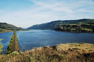 The crossing at the Columbia Gorge.