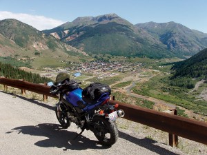 The SV looks down on the town of Silverton, Colorado