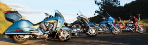 Touring Cruiser Shootout -- three V-twin motorcycles