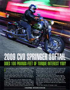 2009 Harley-Davidson CVO Springer Softail