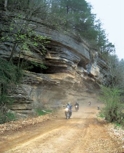 Dual Sport riding in Ozarks National Forest.