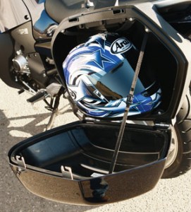 The 2010 Kawasaki Concours 14 saddlebags are roomy enough to fit a full-face helmet easily