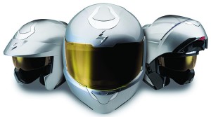 Three views of the Scorpion EXO 900 Modular Motorcycle Helmet