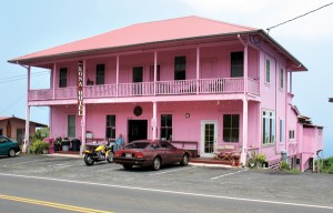 Pink Hotel is in the artist community of Holuloa,