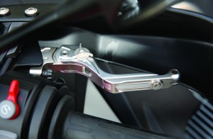 The Wunderlich Vario Adjustable Lever Set adjusts for length using the set screw near the tip.