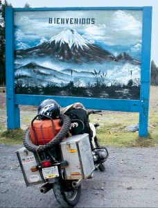 sign for Volcan Cotopaxi in Ecuador