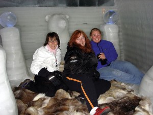 An ice bed at Aurora Ice Museum at Chena Hot Springs