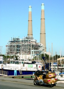 Moss Landing is home to a lot of boats, both working and pleasure, as well as one huge powerplant.