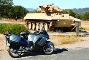 This 15-ton Sheridan tank, capable of 45 mph, is permanently parked outside the main gate to Fort Hunter Liggett.