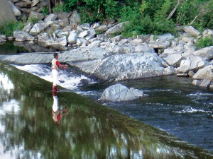 Fly fishing ispopular along the Carrabassett River. 