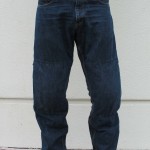 Aerostich Protekt Riding Jeans with TF3 knee pads inserted.